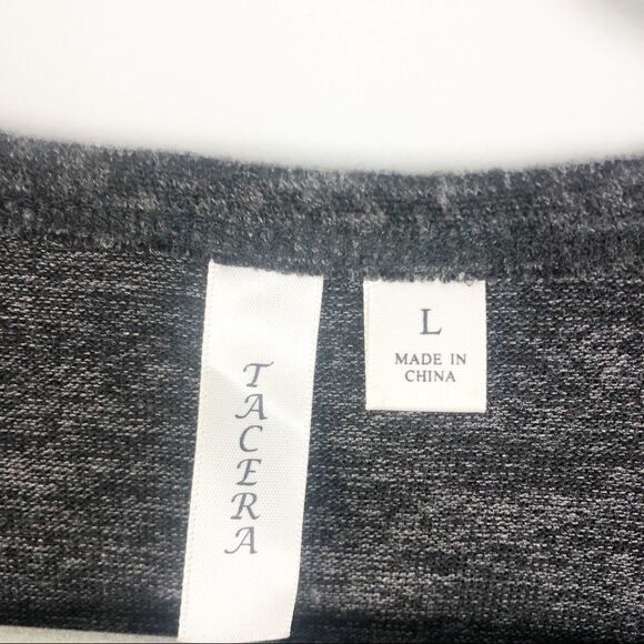TACERA | Dark Gray Open Front Kimono Cardigan Sweater Women’s Size Large - Picture 5 of 7